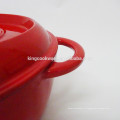 Nouveau design pour wok à soupe en fonte avec revêtement en émail rouge / cocotte / cocotte / batterie de cuisine